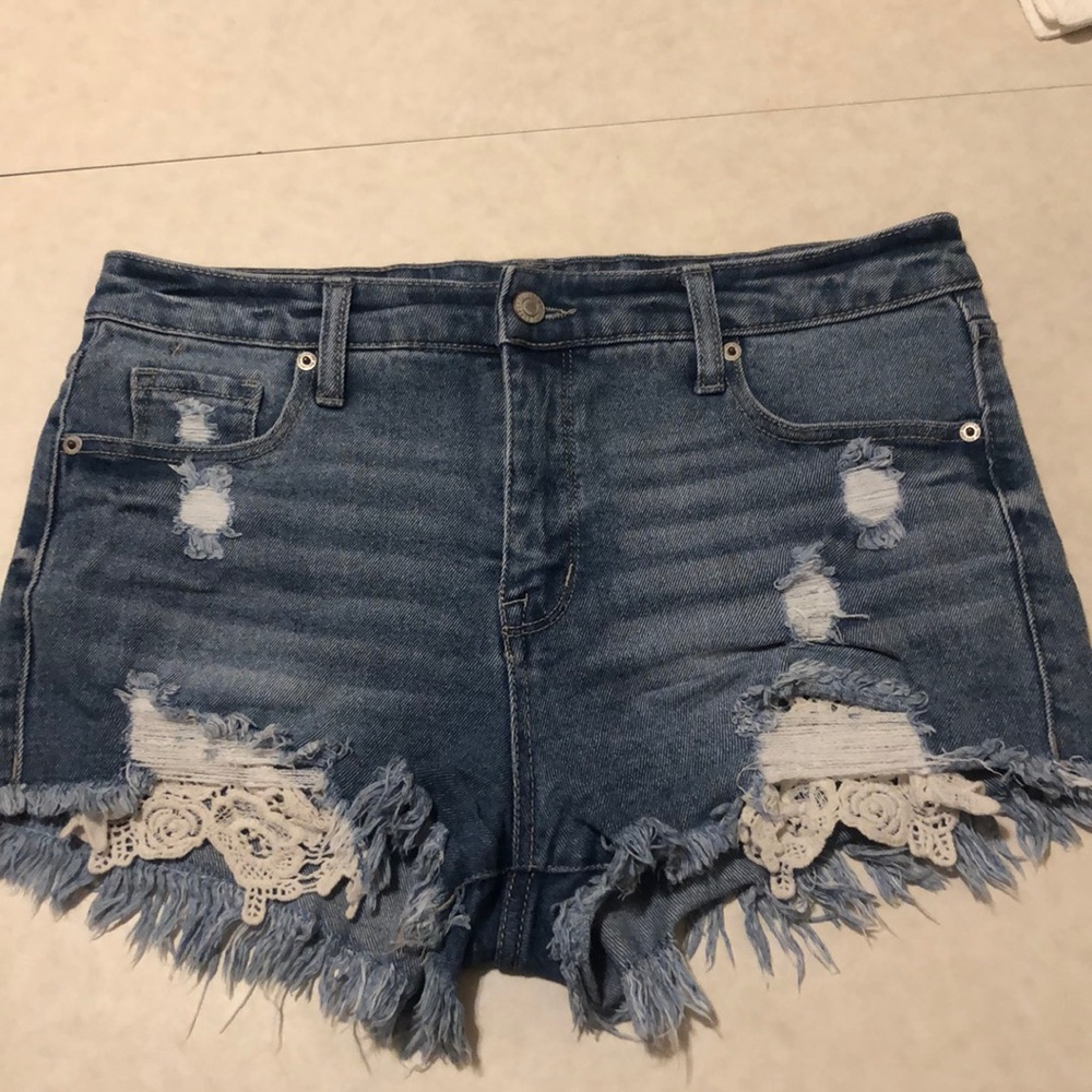 High Rise Denim Shorts